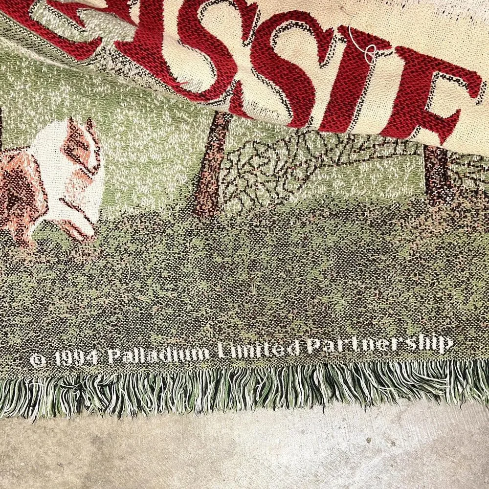 VTG Rare Lassie Promo Throw Blanket 1994 Palladium 90s Movie Poster Woven Style